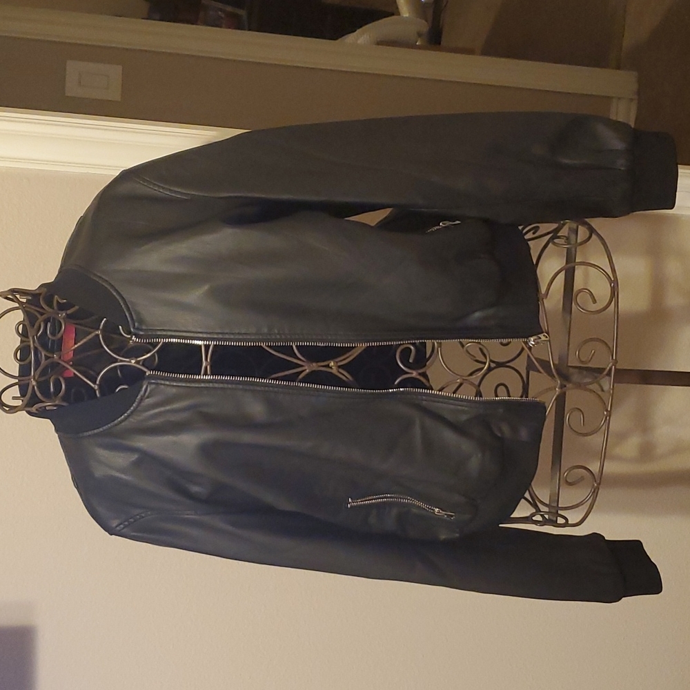 Catherine Malandrino Black Bomber Jacket